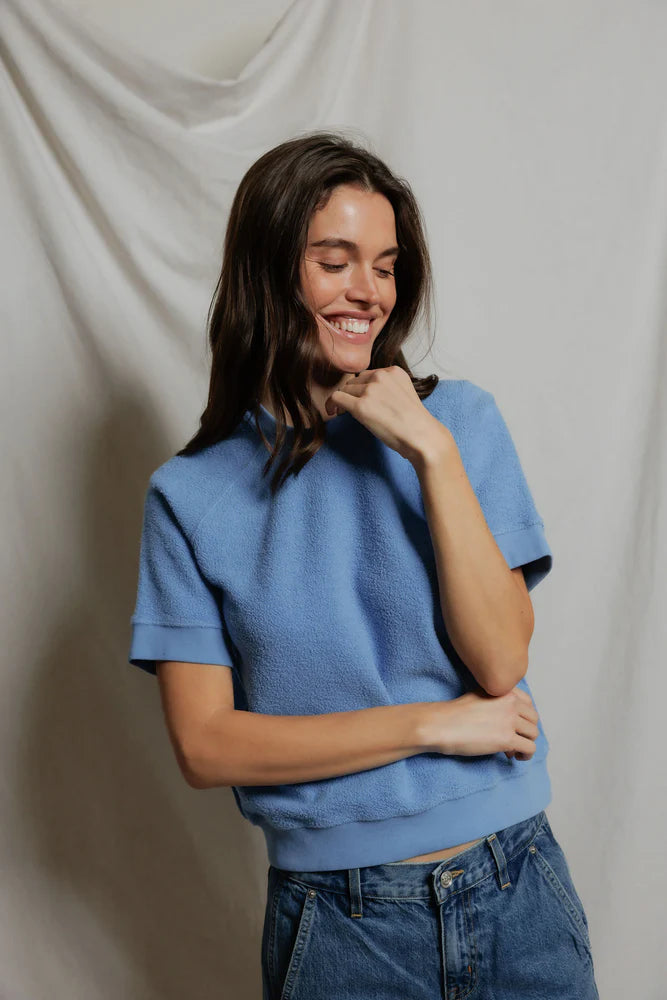 perfectwhitetee Kennedy Crew Short Sleeve Sweatshirt