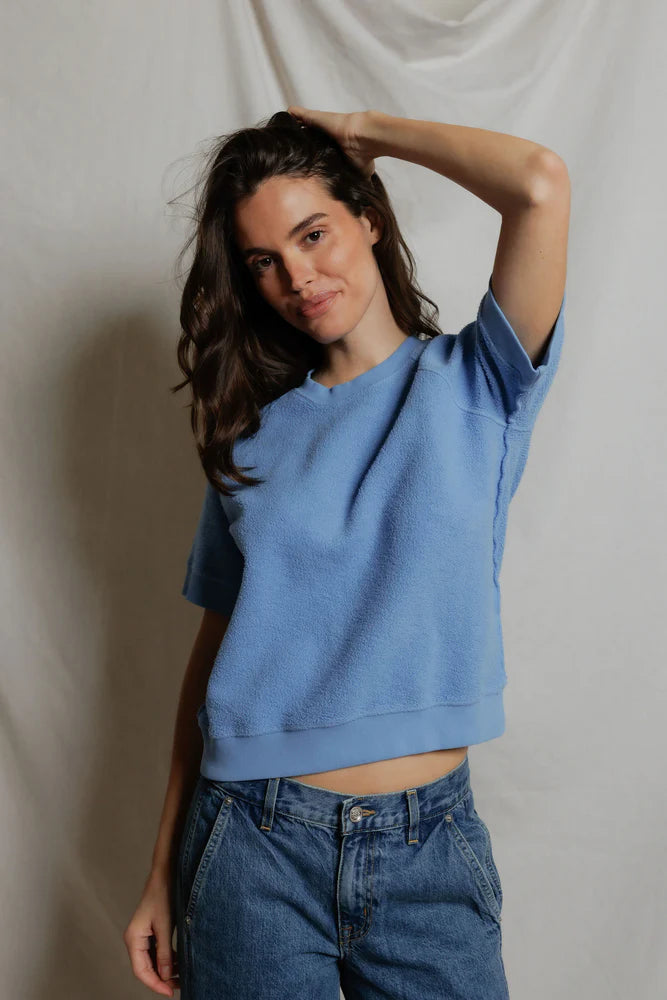 perfectwhitetee Kennedy Crew Short Sleeve Sweatshirt