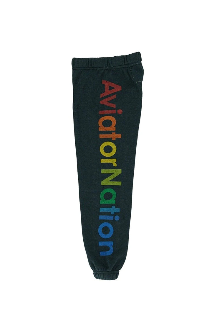 Aviator Nation Kid's 5 Logo Sweatpants -Charcoal