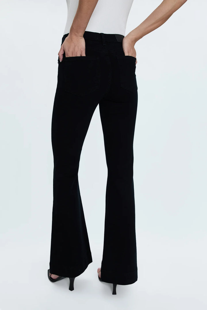 Pistola Kinsley Mid Rise Ultra Flare Jean - Black Ink