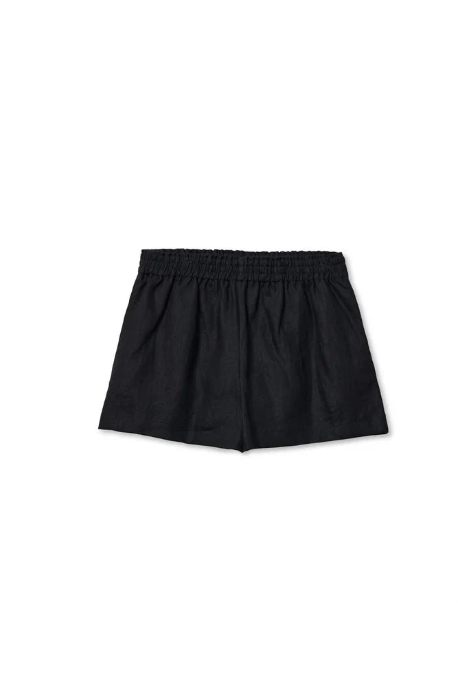 PERFECTWHITETEE Malin Linen Shorts-Turn Black