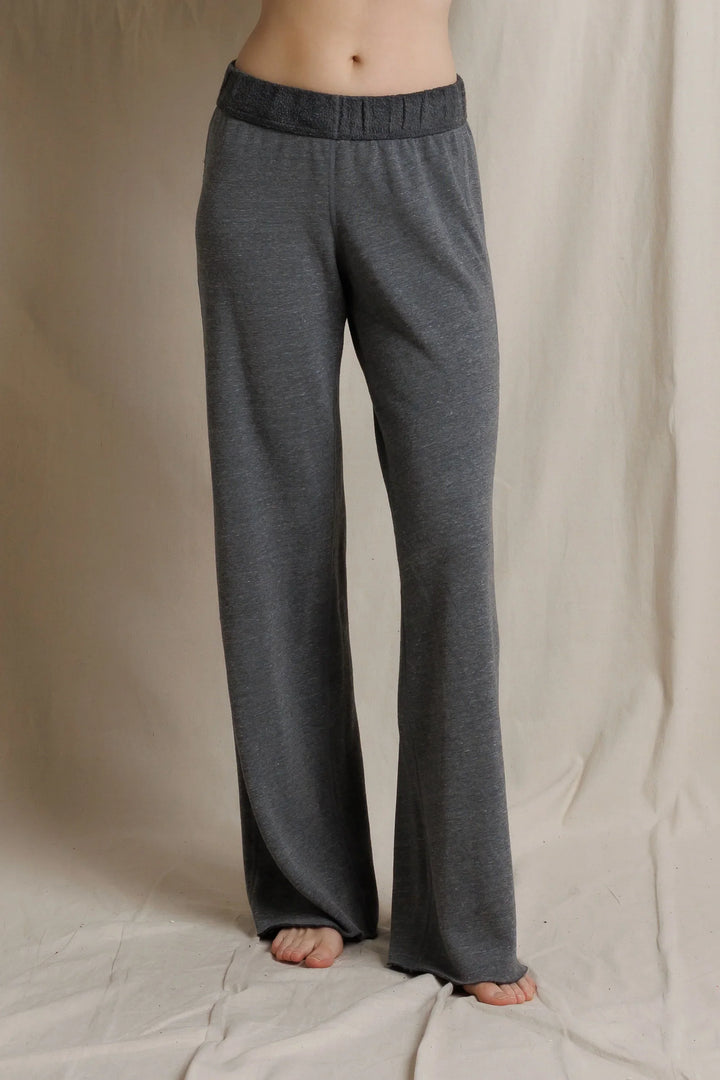 perfectwhitetee Marley Fleece Wide Leg Sweatpants - Heather Grey