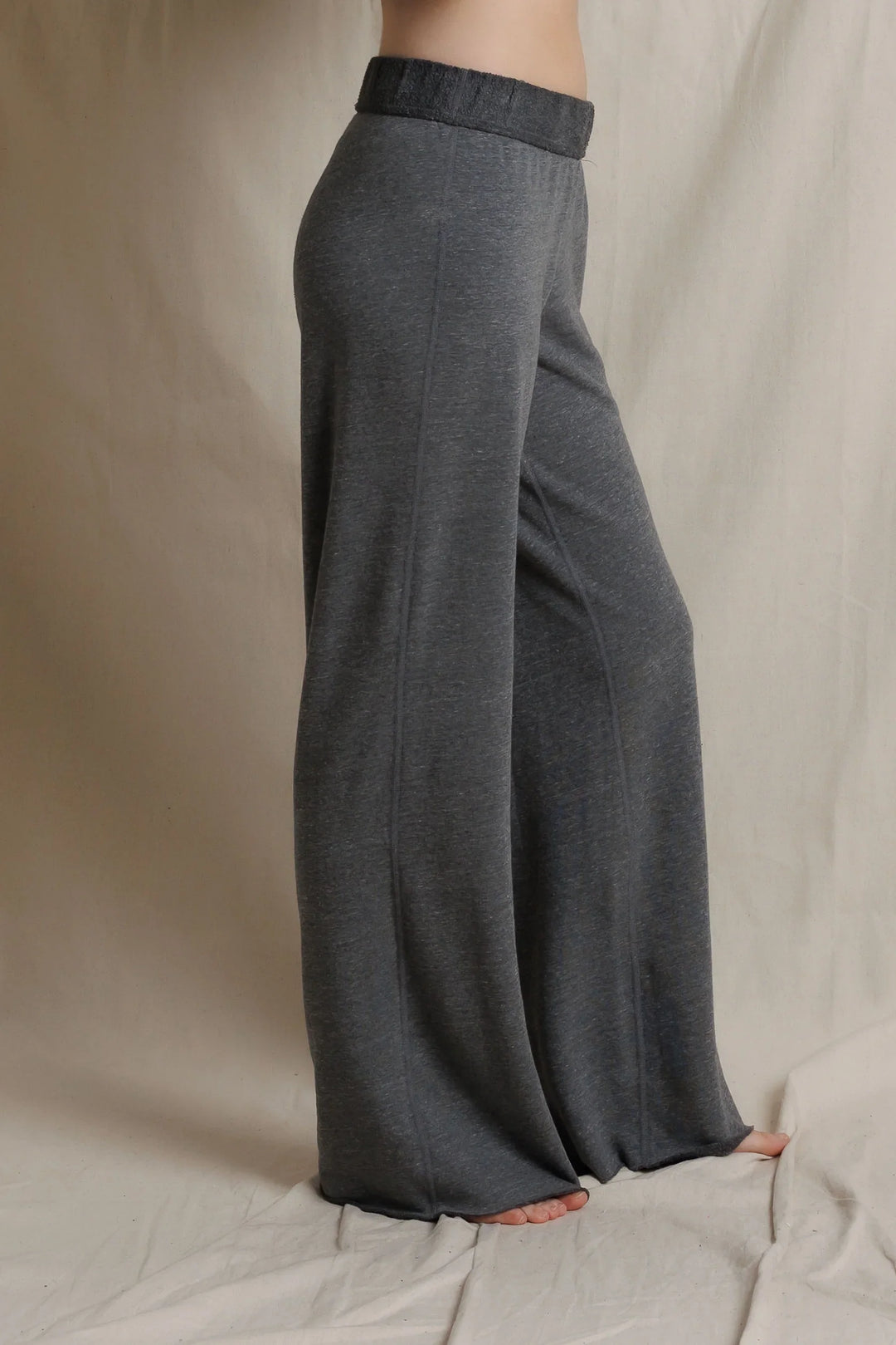 perfectwhitetee Marley Fleece Wide Leg Sweatpants - Heather Grey