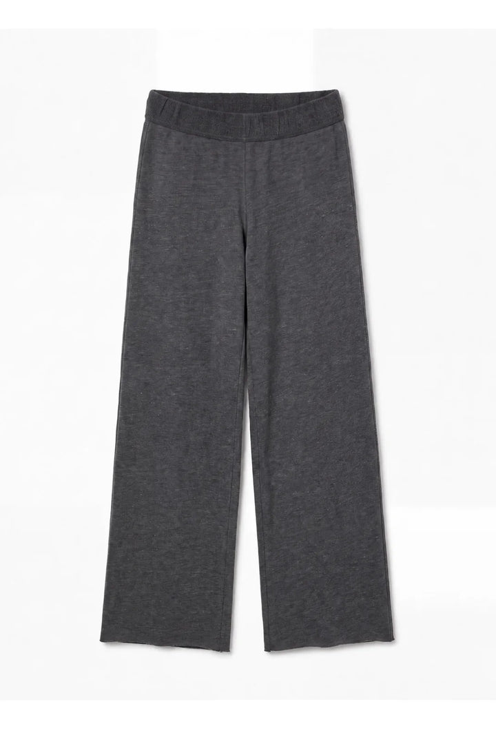 perfectwhitetee Marley Fleece Wide Leg Sweatpants - Heather Grey