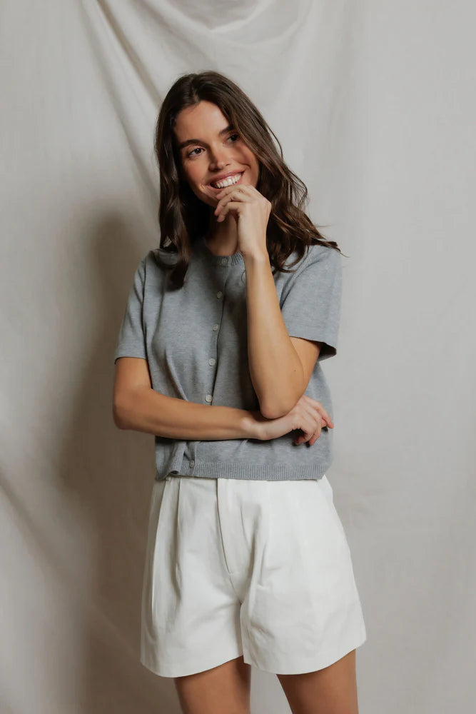 perfectwhitetee Maude Short sleeve Cardigan