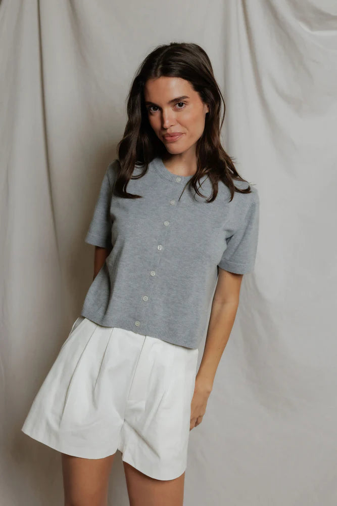 perfectwhitetee Maude Short sleeve Cardigan