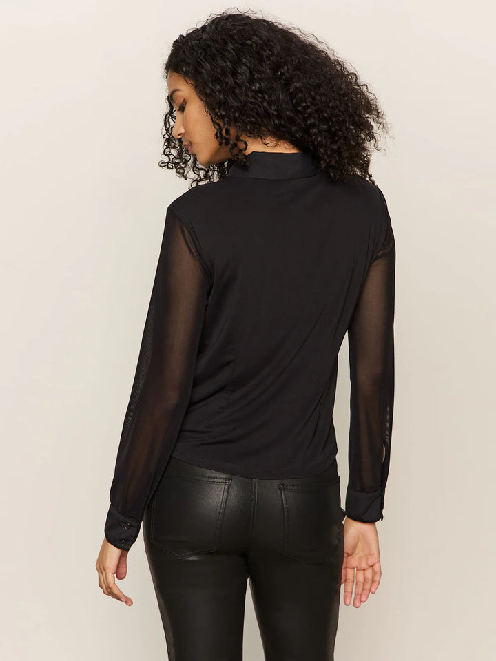 Sanctuary Fitted Mesh Button Down