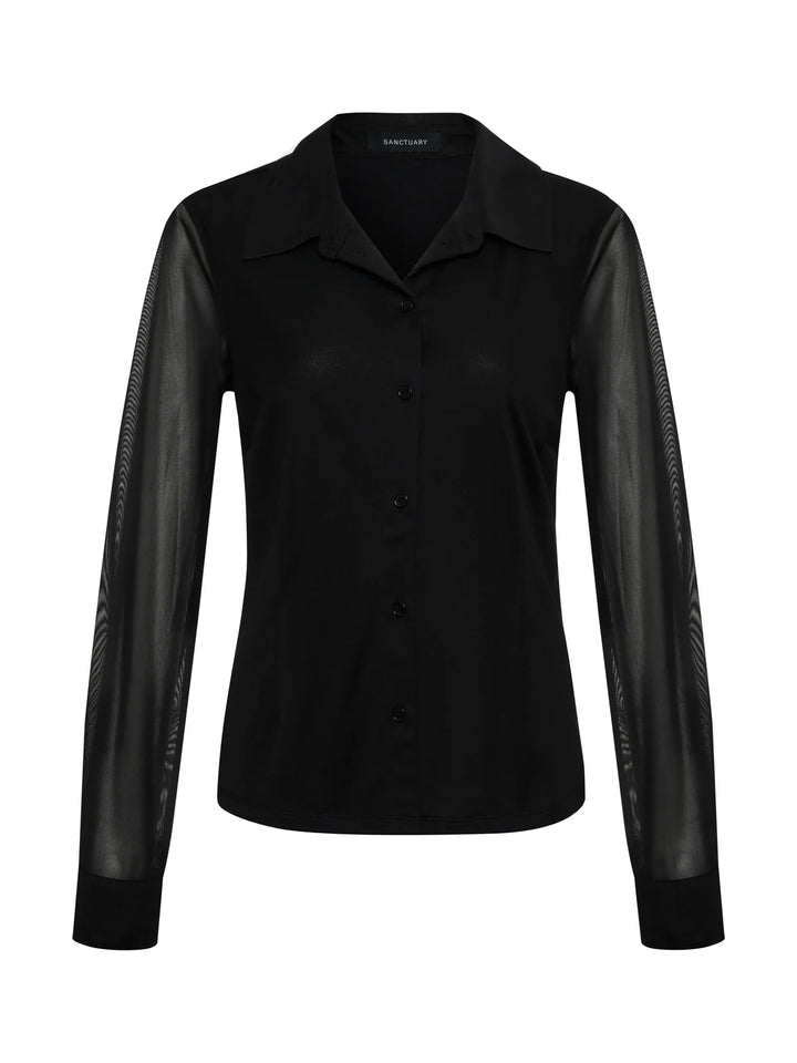 Sanctuary Fitted Mesh Button Down