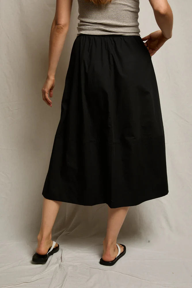 PERFECTWHITETEE Minka Poplin A-Line Skirt With Pockets