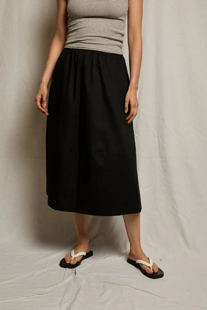 PERFECTWHITETEE Minka Poplin A-Line Skirt With Pockets