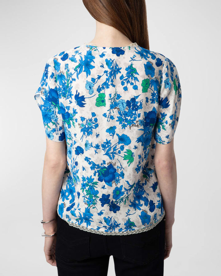 Zadig & Voltaire Tiffiny Crepe Garden Flowers Top
