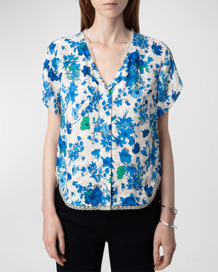 Zadig & Voltaire Tiffiny Crepe Garden Flowers Top