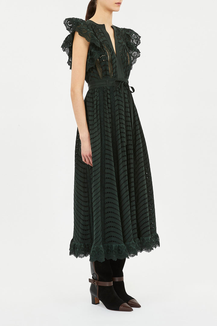 Ulla Johnson Olga Flutter Sleeve Midi Dress