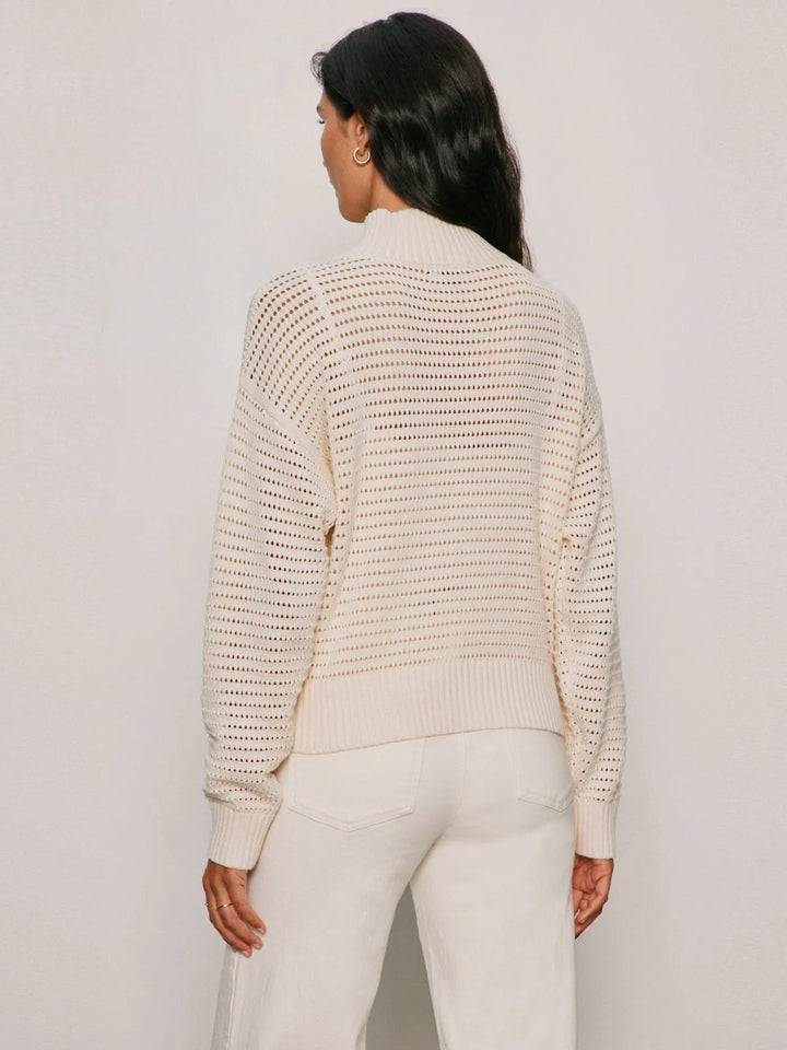 Sanctuary Open Knit 1/2 Zip Sweater Collagen - EQUATION 