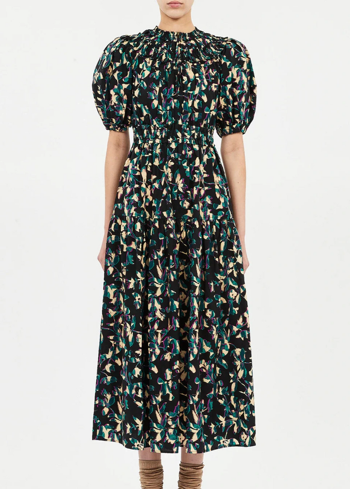 Ulla Johnson Othella Short Sleeve Midi Dress