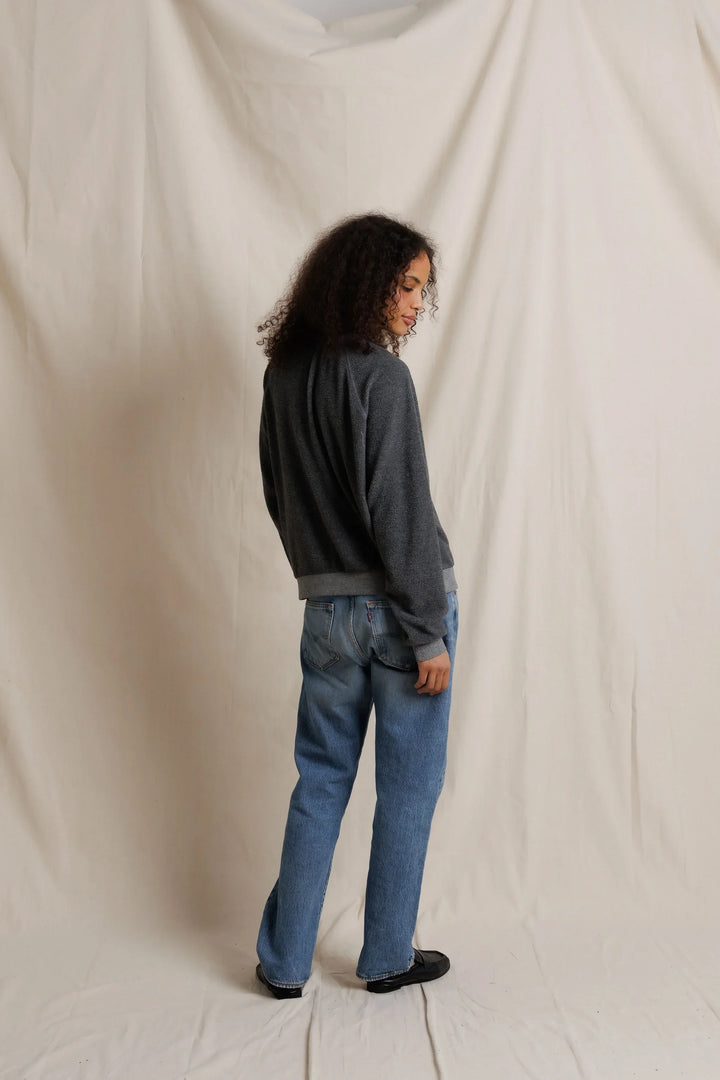 Perfectwhitetee Oversized Ziggy Sweatshirt -Dark Heather Grey