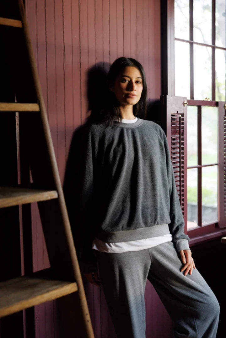 Perfectwhitetee Oversized Ziggy Sweatshirt -Dark Heather Grey