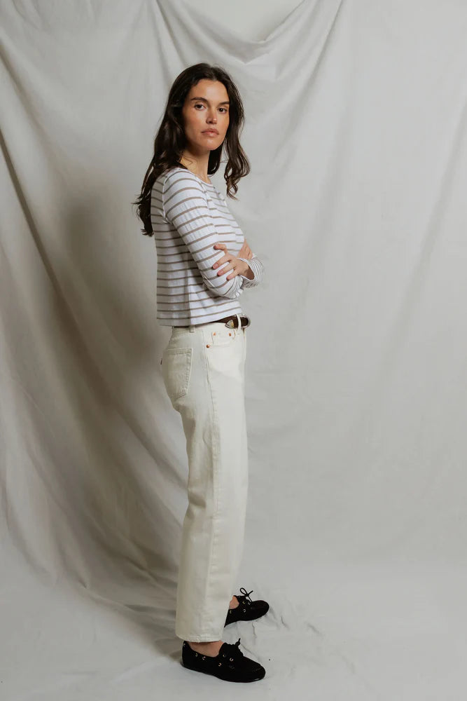 perfectwhitetee Parker Stripe Long Sleeve Tee