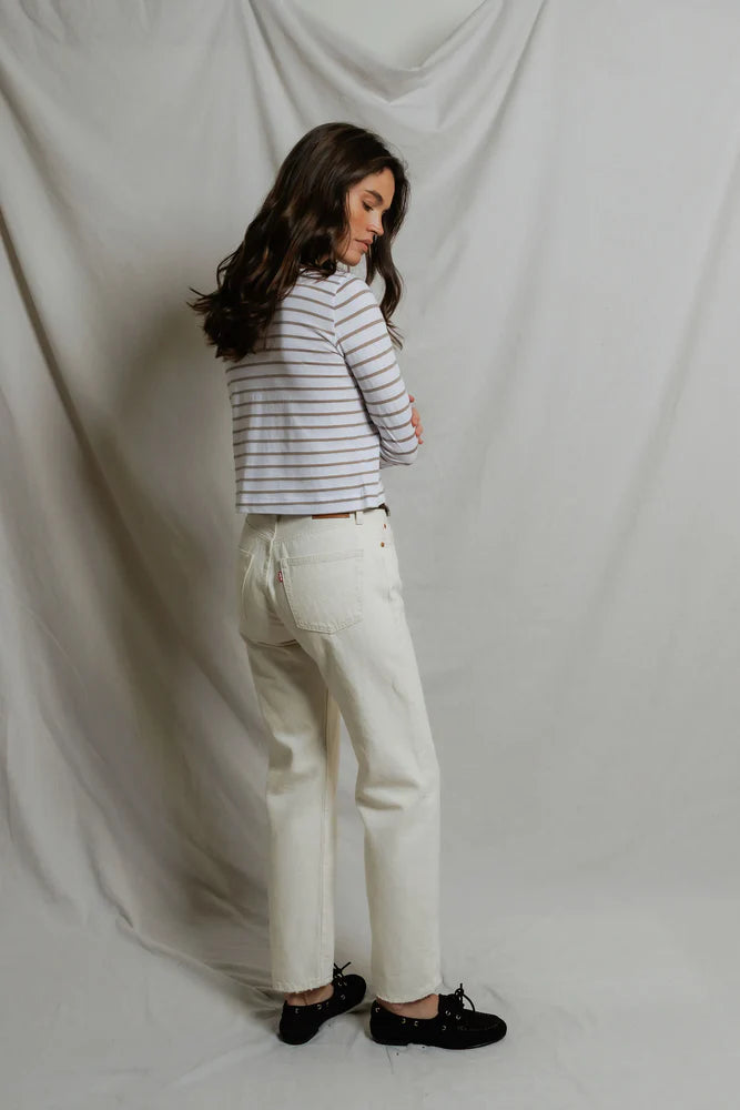 perfectwhitetee Parker Stripe Long Sleeve Tee