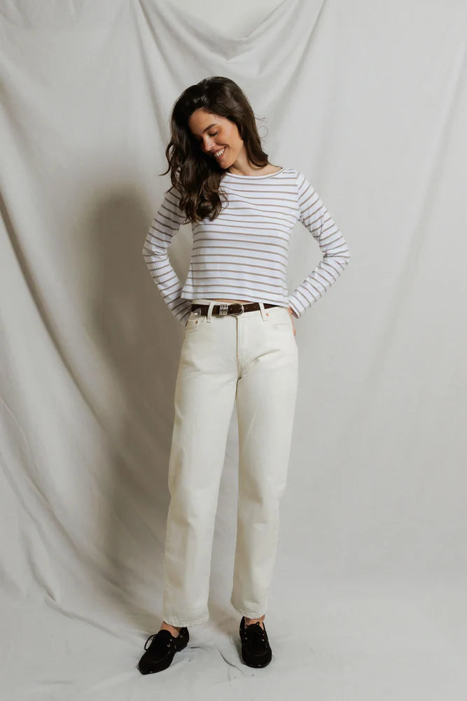 perfectwhitetee Parker Stripe Long Sleeve Tee