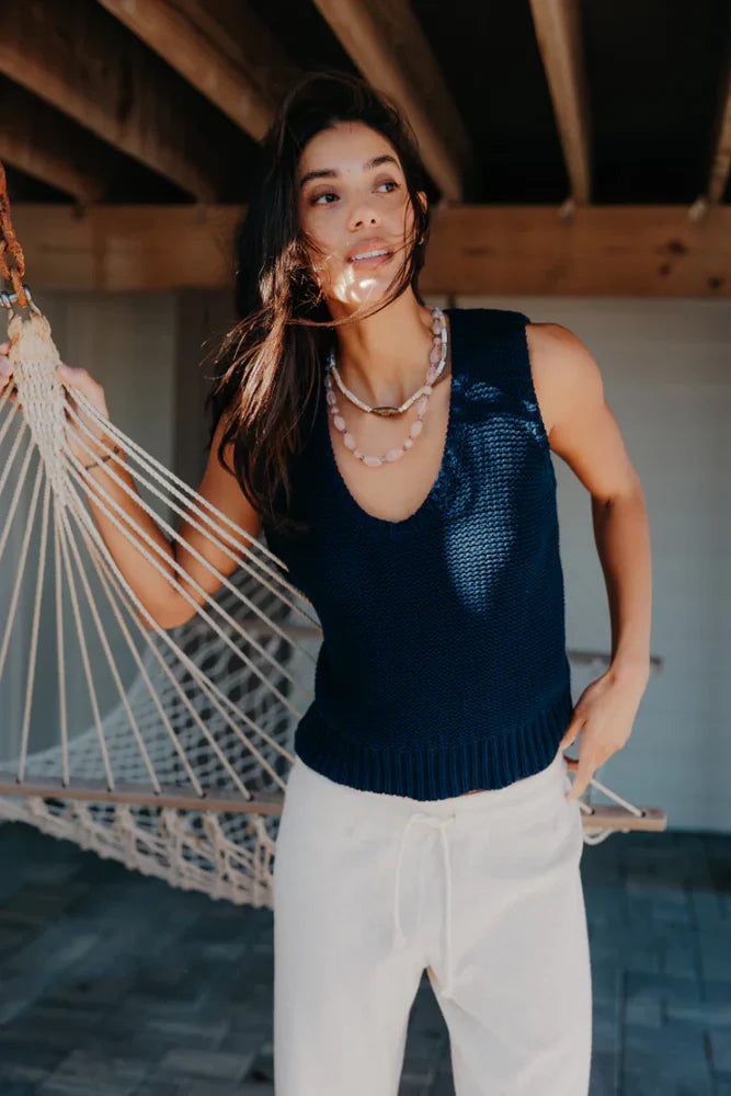 PERFECTWHITETEE Peggy U Neck Sweater-Navy