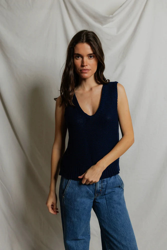 PERFECTWHITETEE Peggy U Neck Sweater-Navy