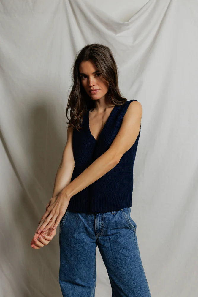 PERFECTWHITETEE Peggy U Neck Sweater-Navy