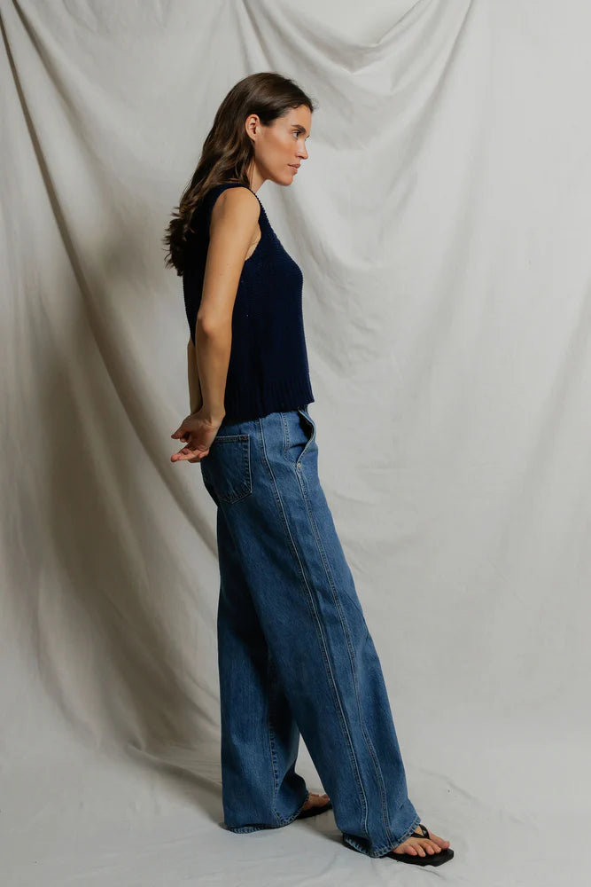 PERFECTWHITETEE Peggy U Neck Sweater-Navy