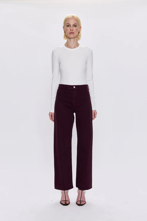 Pistola Penny High Rise Wide Leg Jean - Claret