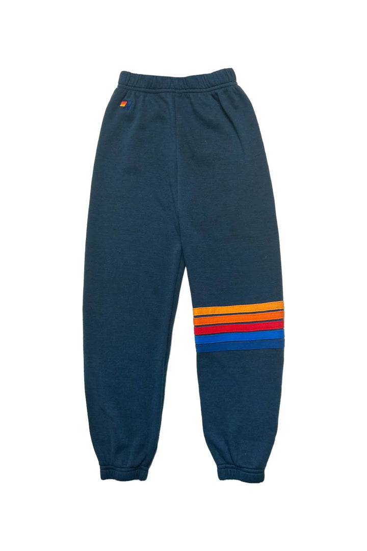 Aviator Nation Kid's Rainbow Stitch Sweatpants - Deep Ocean