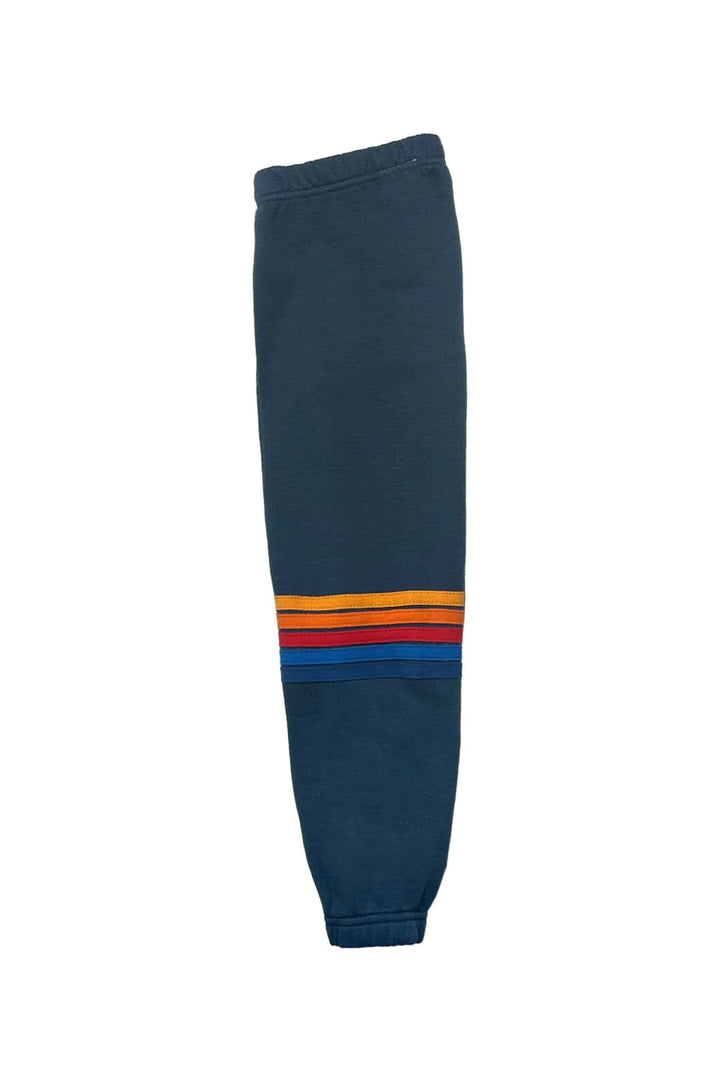 Aviator Nation Kid's Rainbow Stitch Sweatpants - Deep Ocean