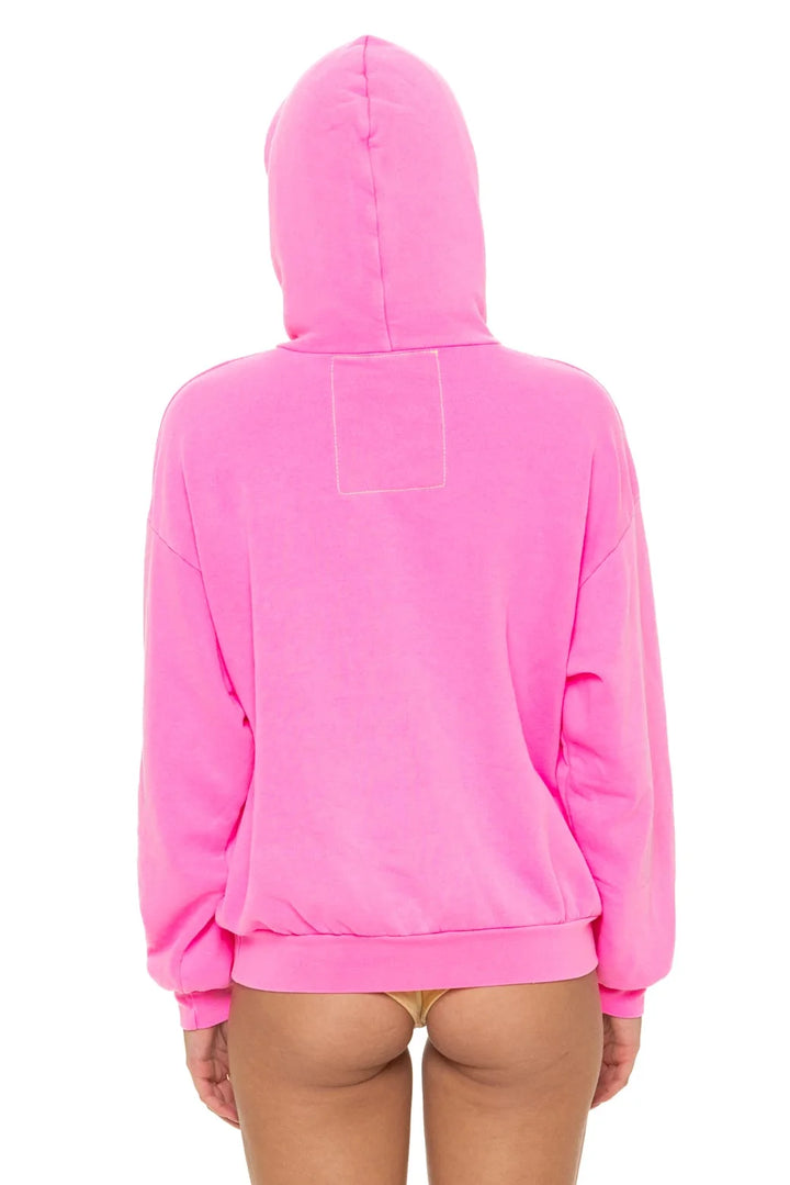 Aviator Nation Relaxed Logo Pullover Hoodie Neon Pink