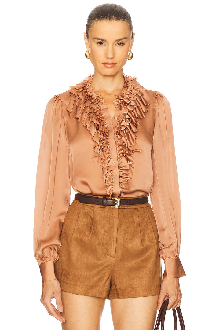 Ulla Johnson Rouen Silk Long Sleeve Blouse