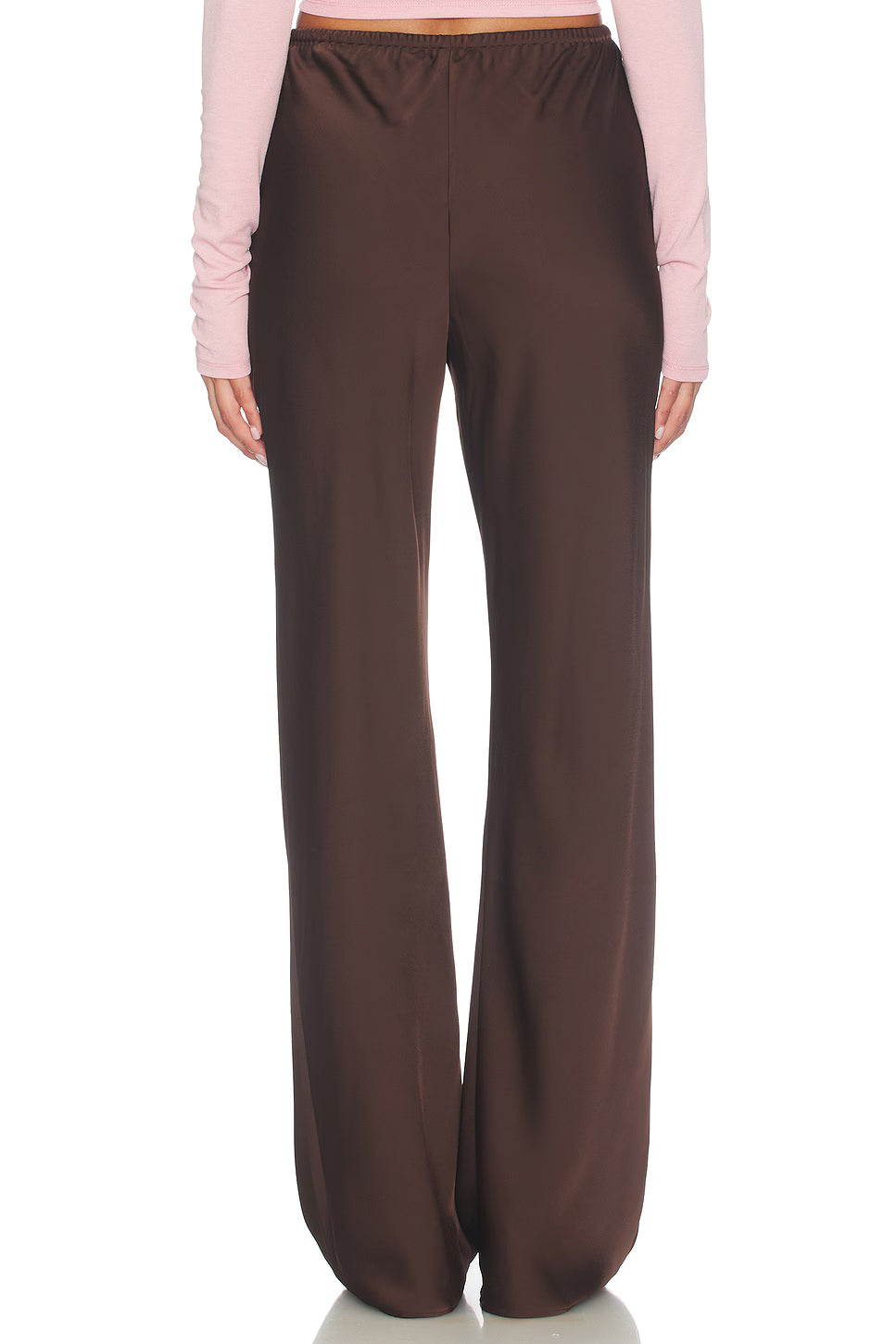 Elodie Row Satin Pant -Espresso
