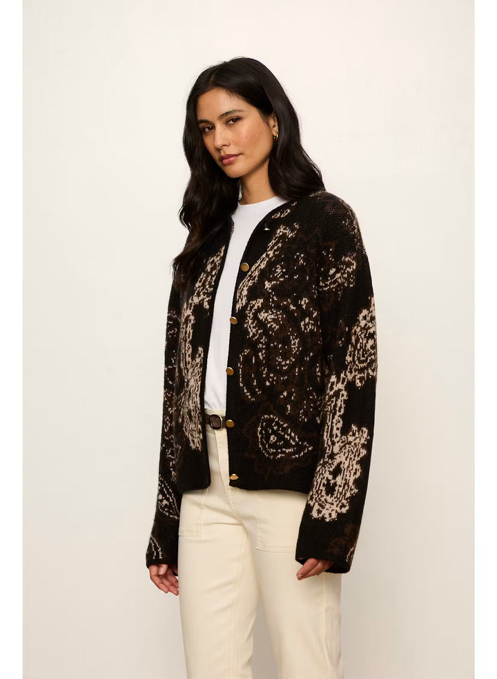 Sanctuary JACQUARD KNIT JACKET - Black Paisley