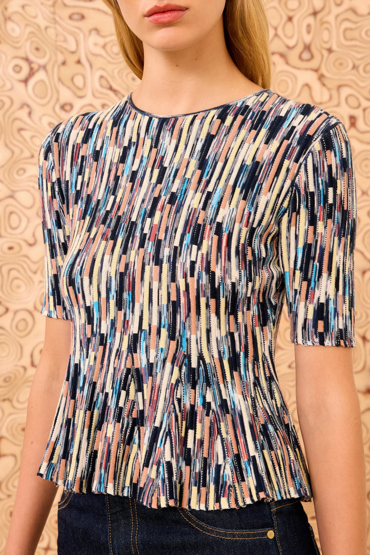 Ulla Johnson Samira Mulitcolor Short Sleeve Top