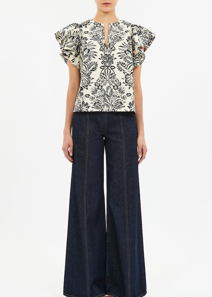 Ulla Johnson Severine Flutter Sleeve Top