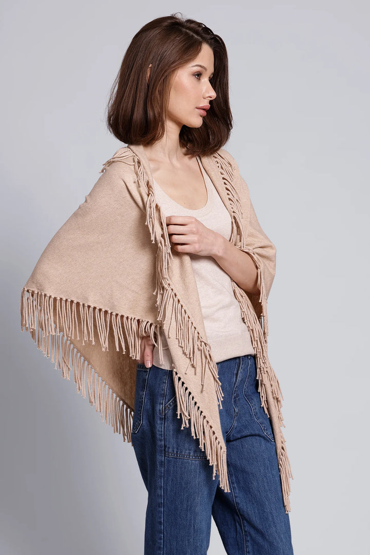 Minnie Rose Cashmere Fringe Shawl
