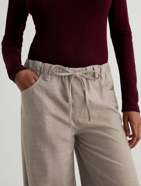 AG Stella Cinched  Low Slung Palazzo - Melange Oat