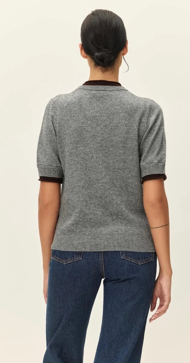 Elodie Sloane Crew Neck - Grey Brown