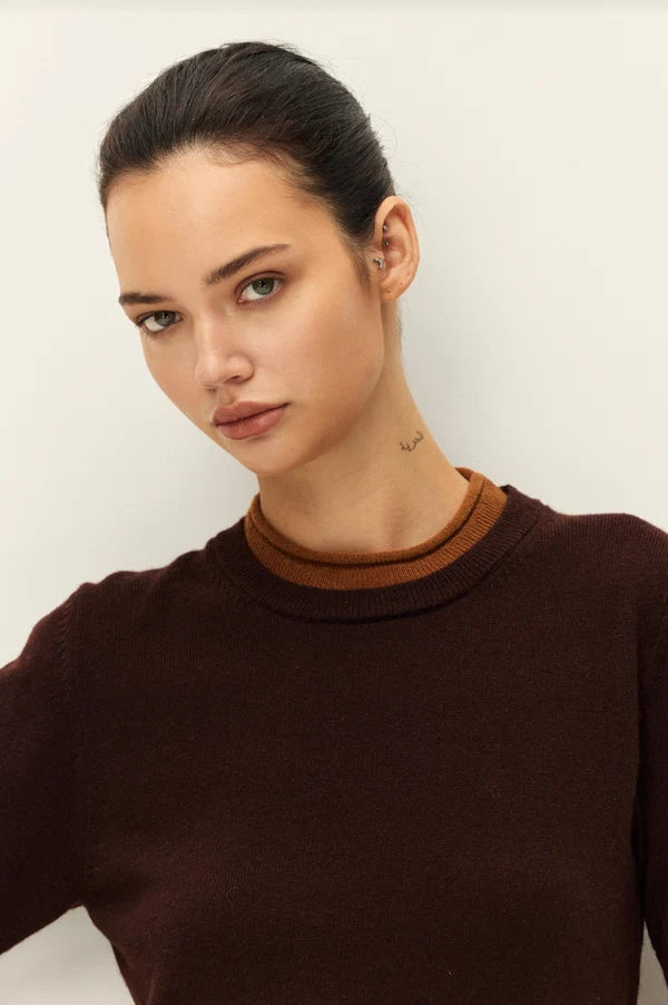 Elodie Sloane Crew Neck - Brown Camel