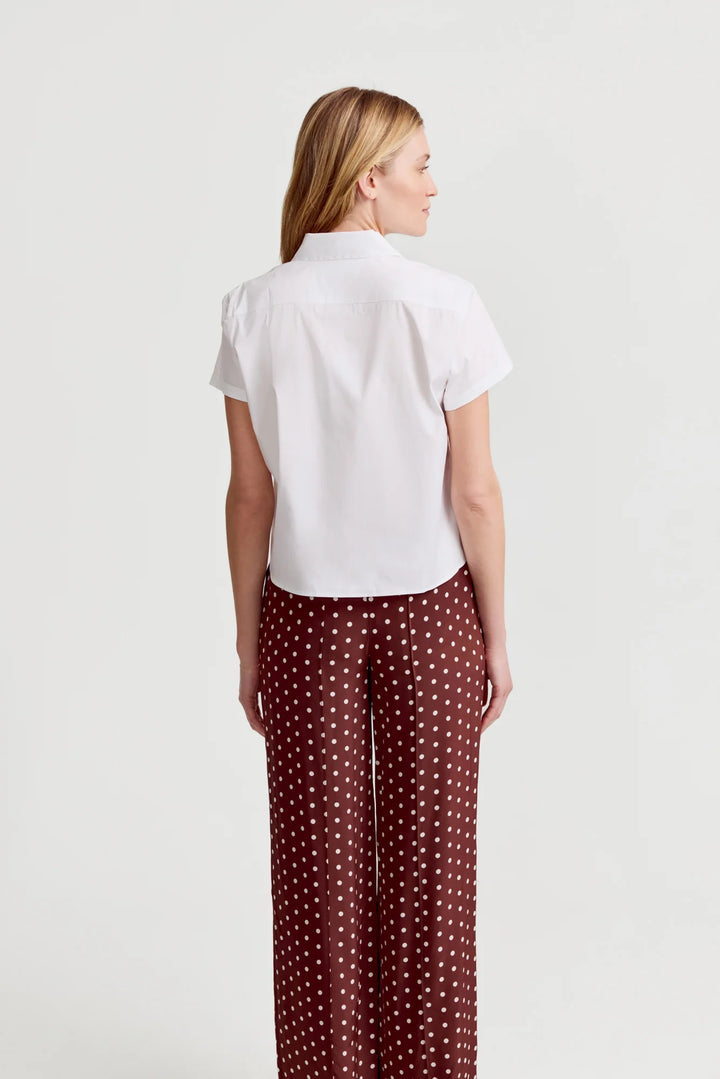 The Shirt The Boxy Short Sleeve Cropped Shirt White