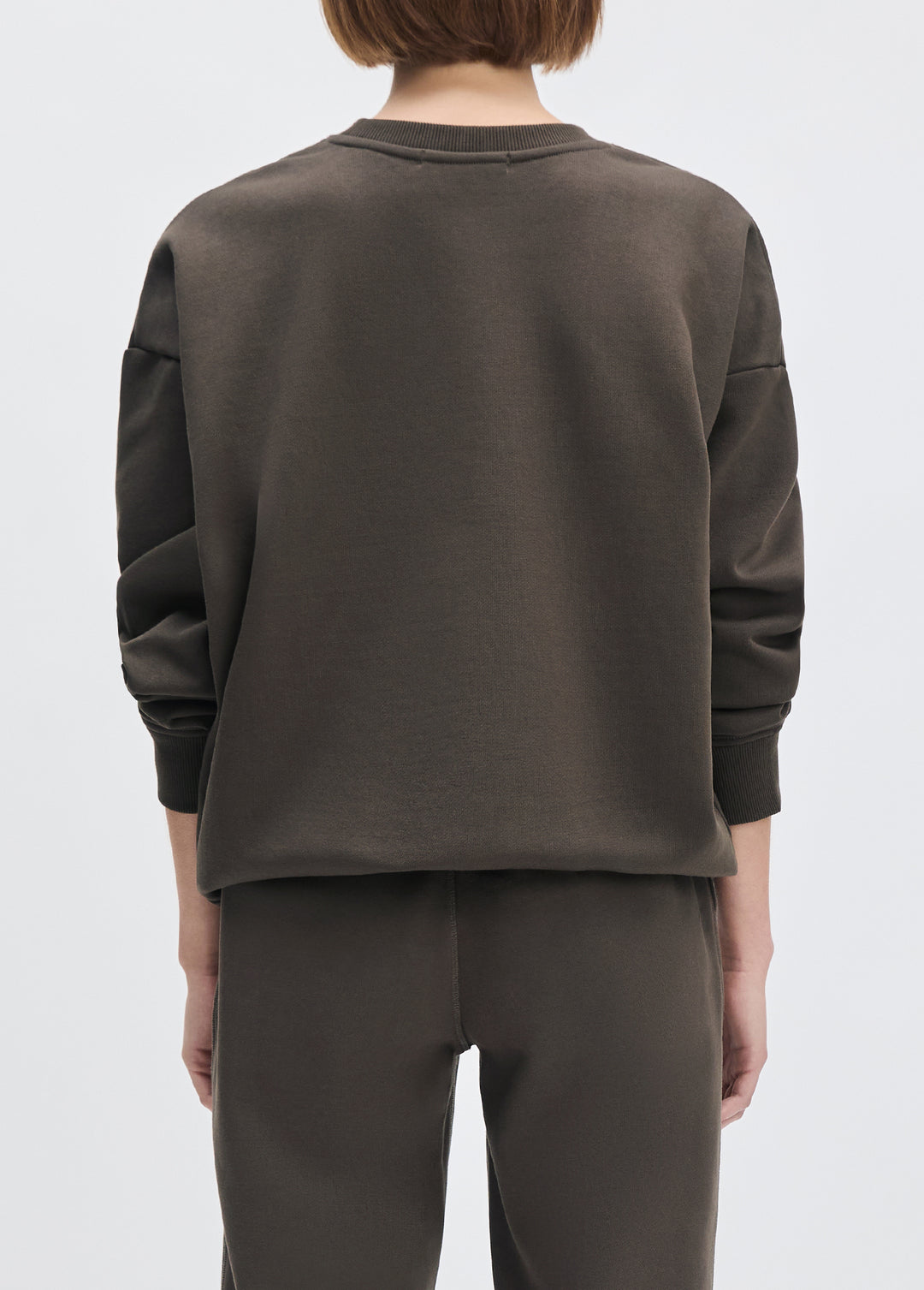 Favorite Daughter Cropped Collegiate Sweatshirt - Coffee/Gardenia