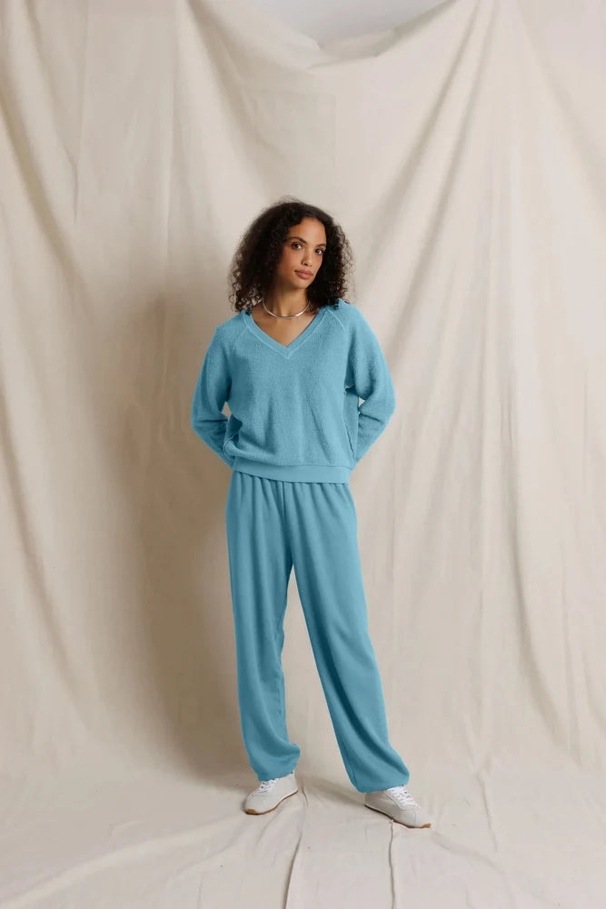 perfectwhitetee Ziggy V-neck Zuri Sweatshirt - Milky Blue
