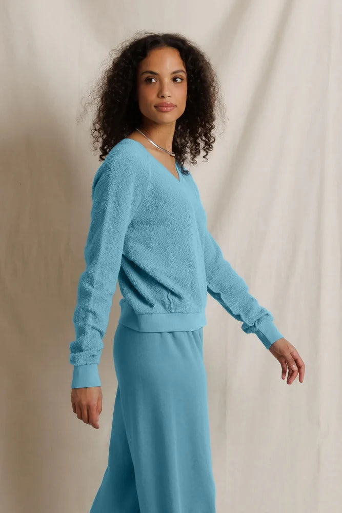 perfectwhitetee Ziggy V-neck Zuri Sweatshirt - Milky Blue