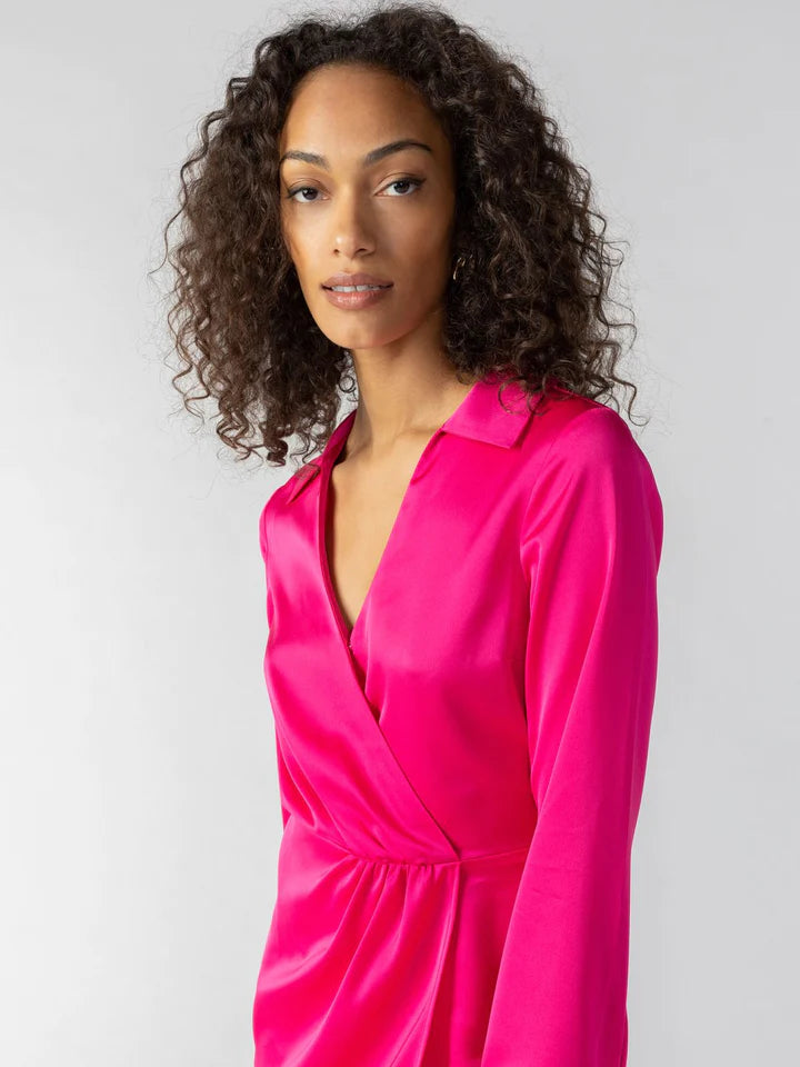 Sanctuary Cuff Detail Wrap Dress