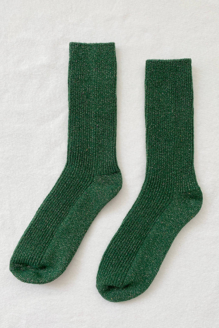 Le Bon Shoppe Winter Sparkle Socks: Evergreen