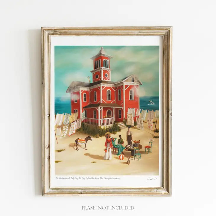 JANET HILL STUDIO - THE LIGHTHOUSE AT FOLLY BAY ART PRINT - 8.5 X 11