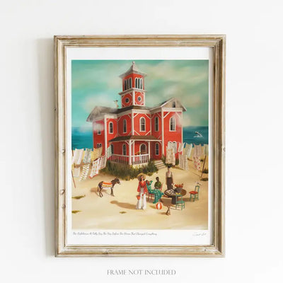 JANET HILL STUDIO - THE LIGHTHOUSE AT FOLLY BAY ART PRINT - 8.5 X 11