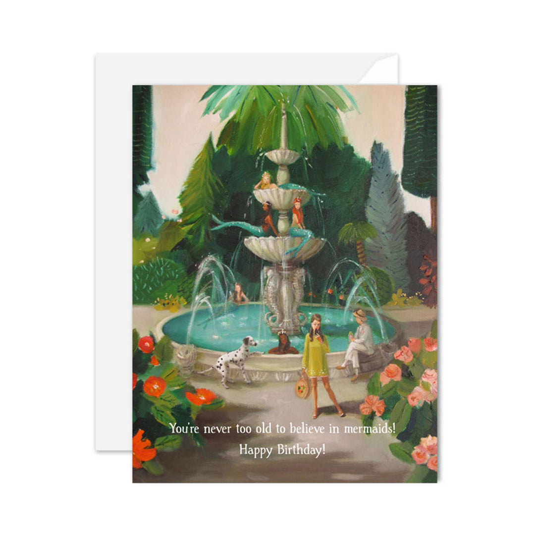 Janet Hill Studio - Selfie At The Mermaid Public Fountain Card